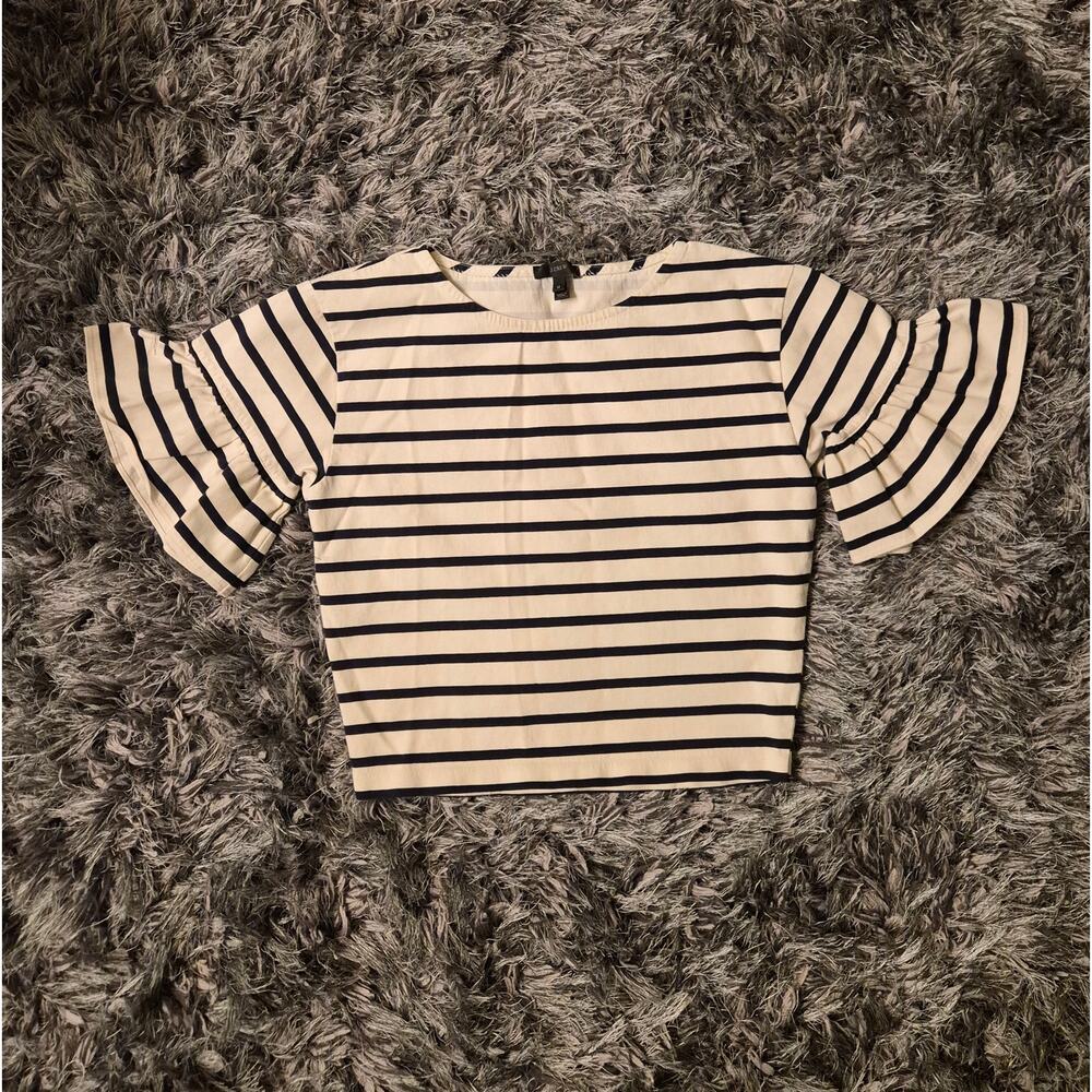 J.Crew Ruffle Sleeve Striped Top - Picture 3 of 6